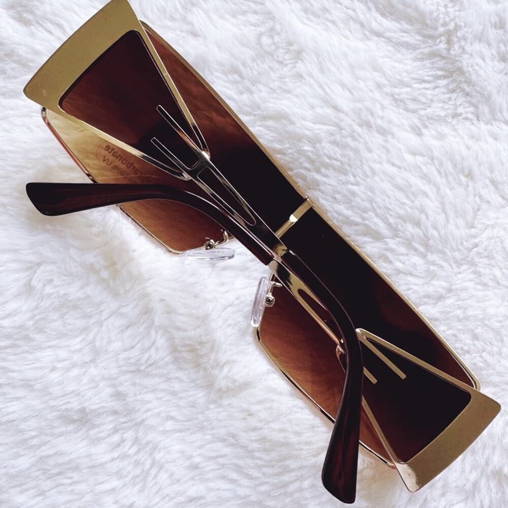 Sandy Brown Wrap-Around Sunglasses - Picture 9 of 10